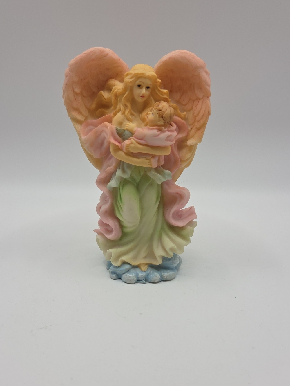 Angel Figurine Holding Child - Home Art Statue